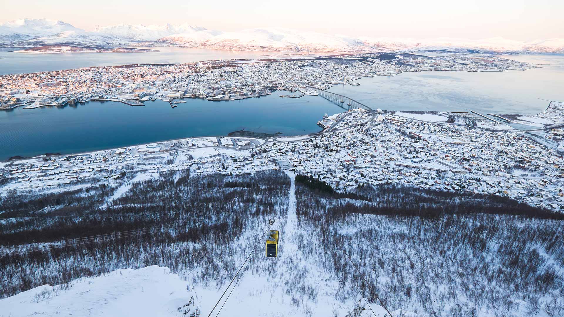 View over Tromsø from the Fjellheisen Cable Car Station