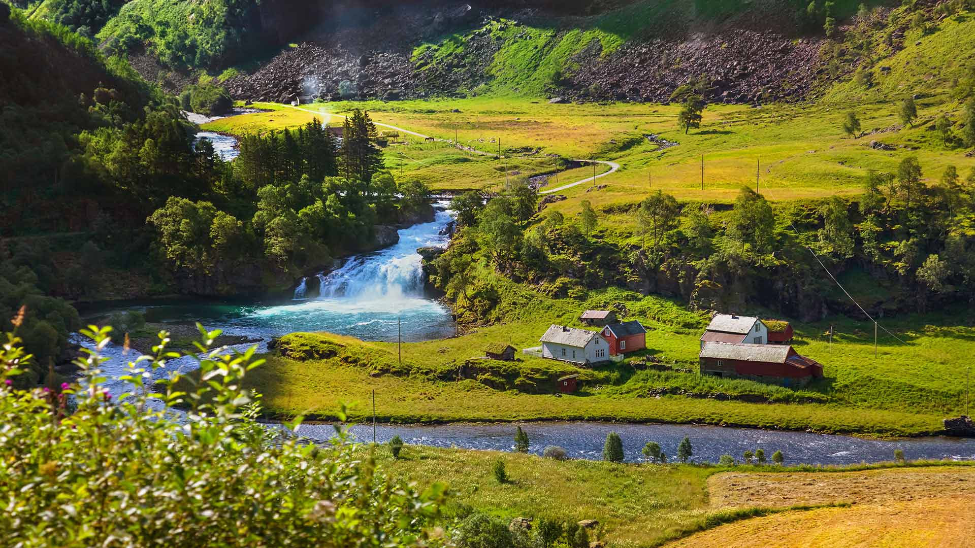 Village in Flam in Norway